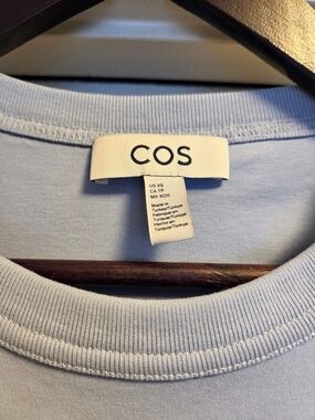 COS Heavy Oversized Cotton Crewneck Tee Blue Like New